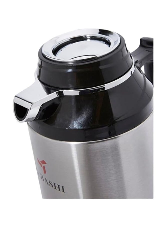 MEBASHI 1.3L Stainless Steel Vacuum Flask with Pump Action and Push-Button Lock(ME-STG1300S)