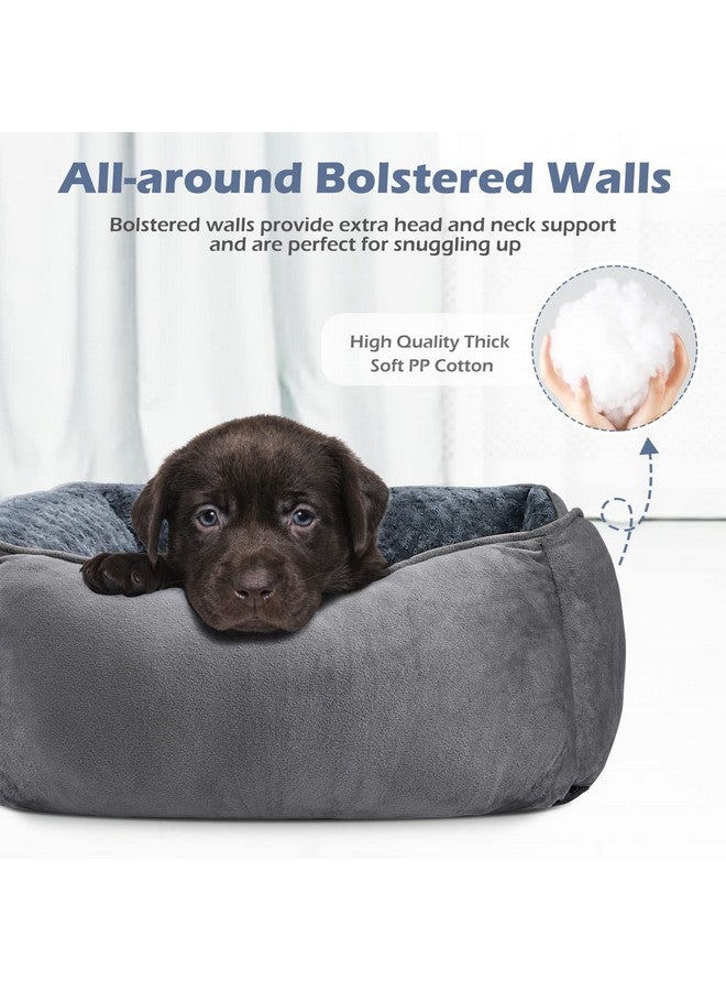 Dog Bed For Large Medium Small Dogs/Puppy, Rectangle Washable, Orthopedic, Soft Calming Sleeping Durable Pet Cuddler With AntiSlip Bottom S(20