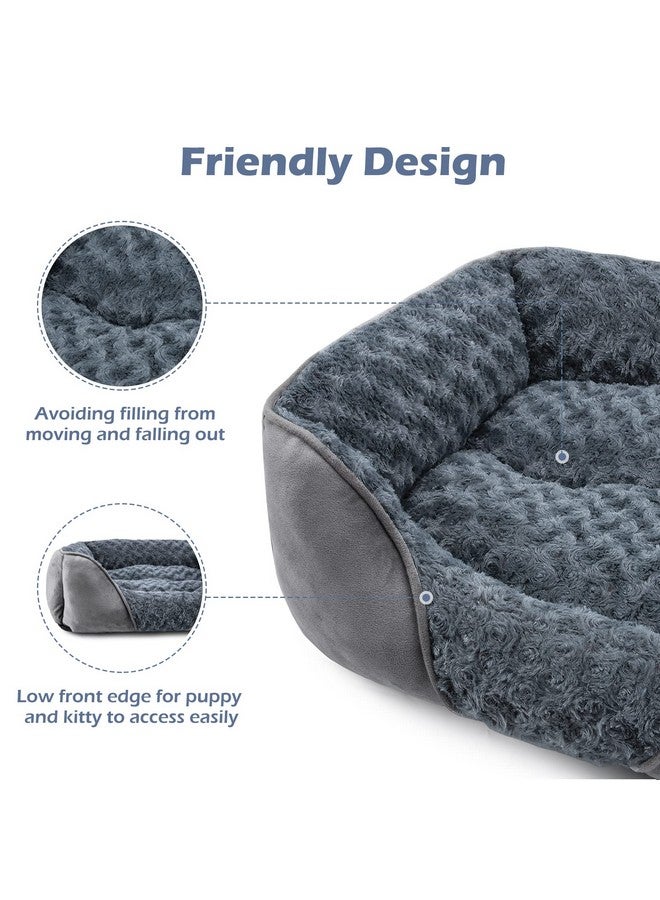 Dog Bed For Large Medium Small Dogs/Puppy, Rectangle Washable, Orthopedic, Soft Calming Sleeping Durable Pet Cuddler With AntiSlip Bottom S(20