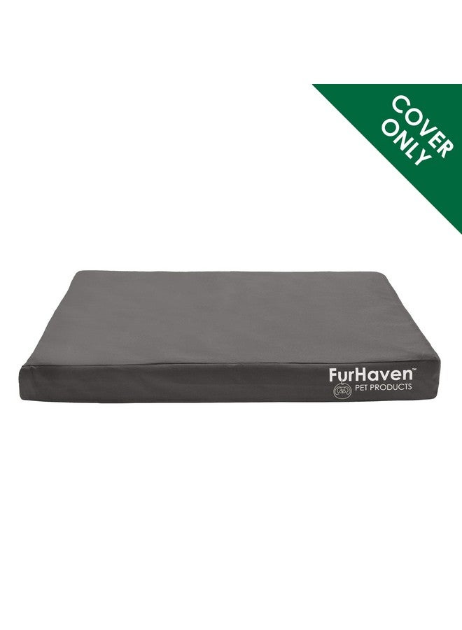 Replacement Dog Bed Cover WaterResistant Indoor/Outdoor Logo Print Oxford Polycanvas Mattress, Washable  Stone Gray, Medium