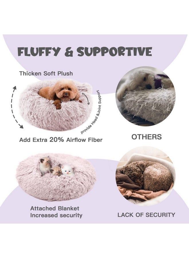 Dog Beds For Small Dogs, Donut Dog Bed With Blanket Attached, Calming Dog Bed Washable (20