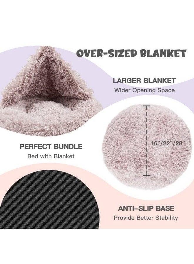 Dog Beds For Small Dogs, Donut Dog Bed With Blanket Attached, Calming Dog Bed Washable (20