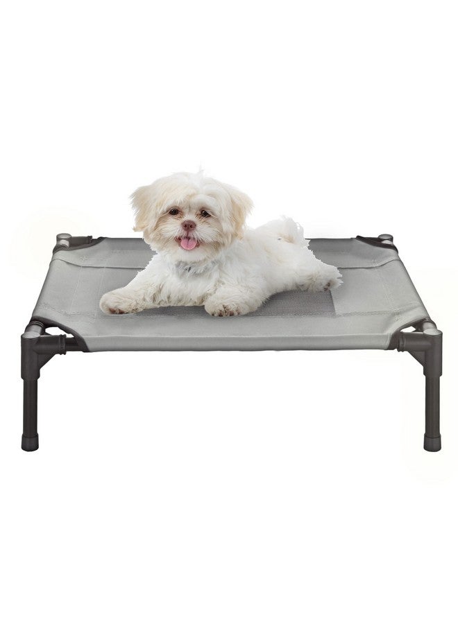 Elevated Dog Bed  24.5X18.5Inch Portable Pet Bed With NonSlip Feet  Indoor/Outdoor Dog Cot Or Puppy Bed For Pets Up To 25Lbs (Gray)