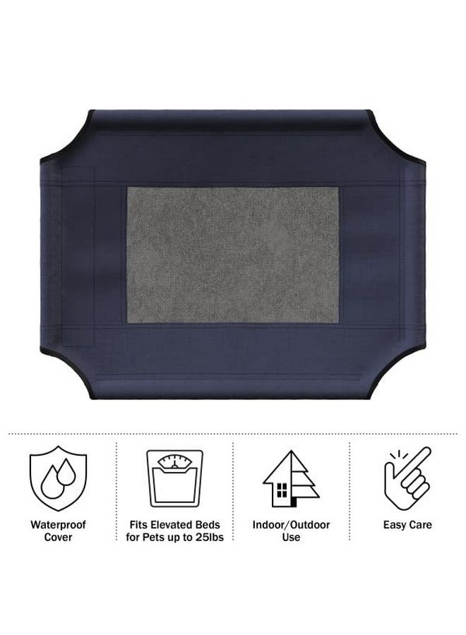 Elevated Dog Bed Cover  24.5X18.5Inch Replacement Pet Bed Cover With Mesh Panel  For Indoor/Outdoor Use  Dog Cot Not Included (Blue)