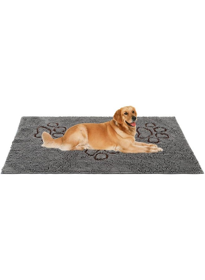 Dog Doormat For Dirty  60 X 30 Inch Super Absorbent Microfiber, Non Skid Backing, Gery Door Mat