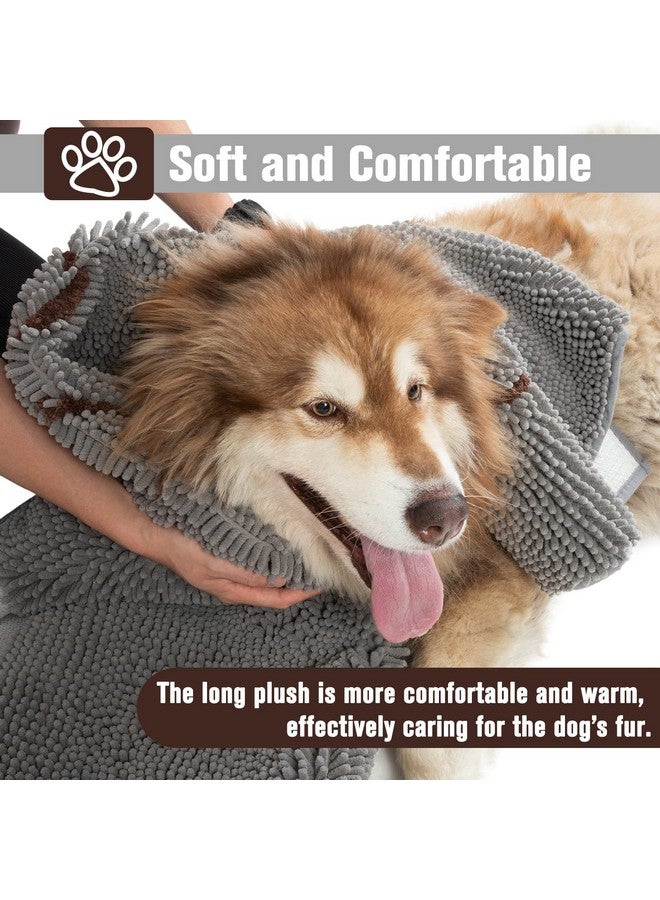 Dog Doormat For Dirty  60 X 30 Inch Super Absorbent Microfiber, Non Skid Backing, Gery Door Mat