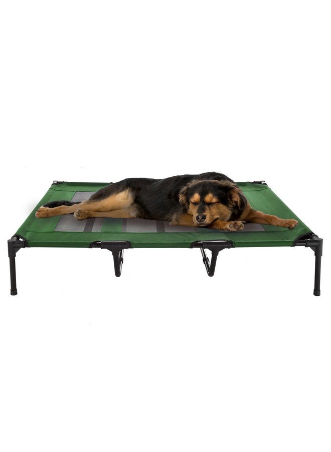 Elevated Dog Bed  48X35.5Inch Portable Pet Bed With NonSlip Feet  Indoor/Outdoor Dog Bed Or Puppy Cot For Pets Up To 110Lbs By Petmaker (Green)