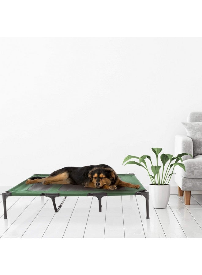 Elevated Dog Bed  48X35.5Inch Portable Pet Bed With NonSlip Feet  Indoor/Outdoor Dog Bed Or Puppy Cot For Pets Up To 110Lbs By Petmaker (Green)