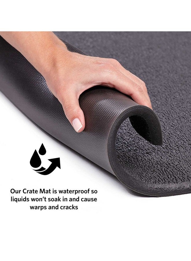 Mat42 Cushioned Dog Crate Mat, Large, Black