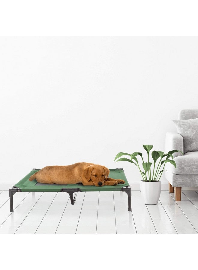 Elevated Dog Bed  36X29.75 Portable Bed For Pets With NonSlip Feet  Indoor/Outdoor Dog Cot Or Puppy Bed For Pets Up To 80Lbs By Petmaker (Green)