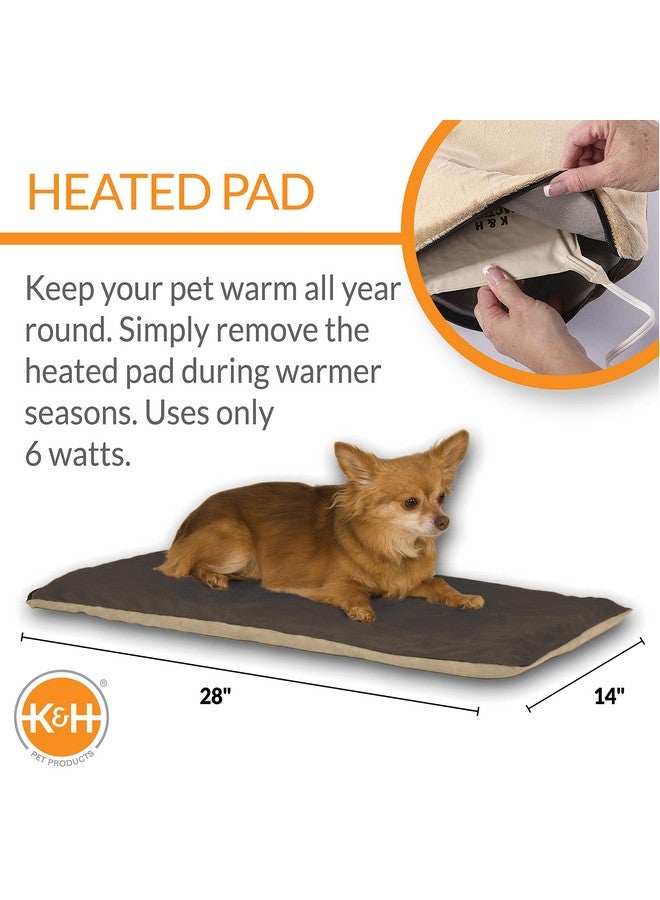 ThermoPet Mat Reversible Heated Pet Bed Mocha 14 X 28 Inches