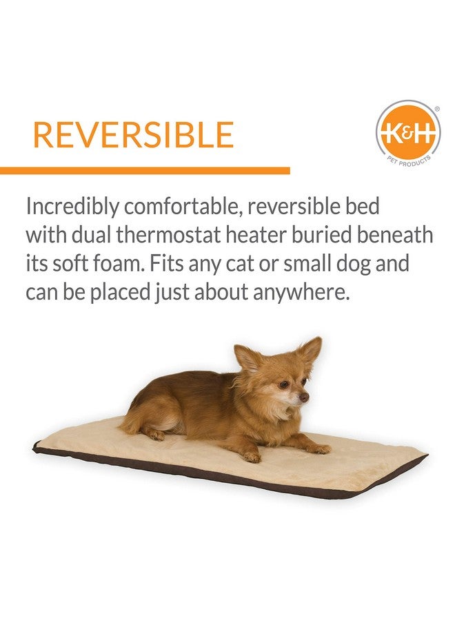 ThermoPet Mat Reversible Heated Pet Bed Mocha 14 X 28 Inches