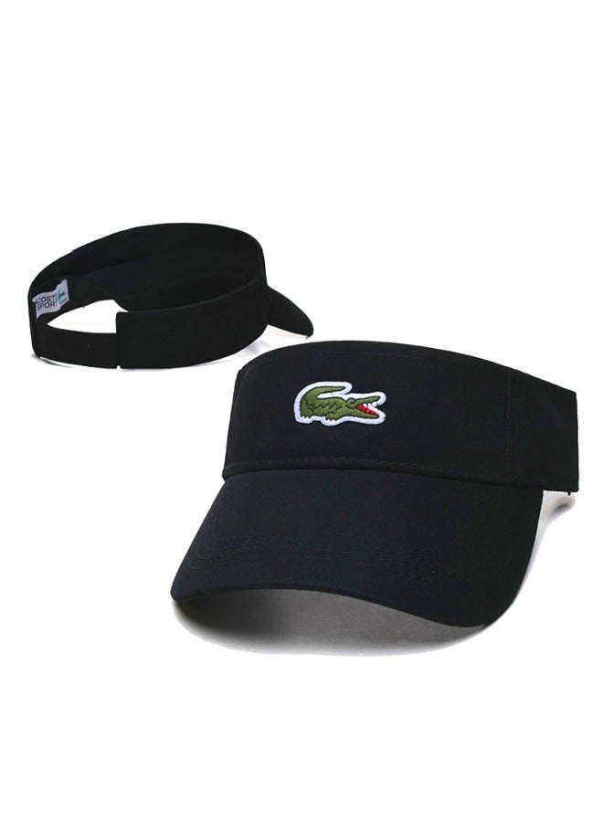 Lacoste visors baseball cap duckbill cap pointed hat sun hat pure cotton men's and women's caps baseball outdoor black