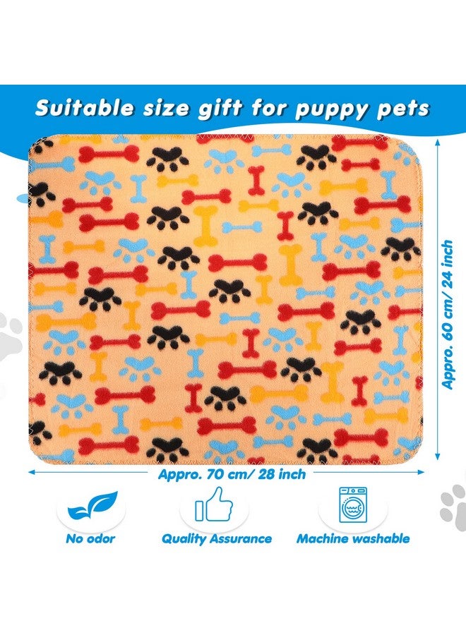 28 Pieces Puppy Blanket Soft Fleece Pet Blanket Small Fleece Blanket For Dogs Cats Puppy Kitten Pets, Warm Paw Print Blanket Sleep Mat Bed Covers, 28 Styles (23.6 X 27.6 Inch)