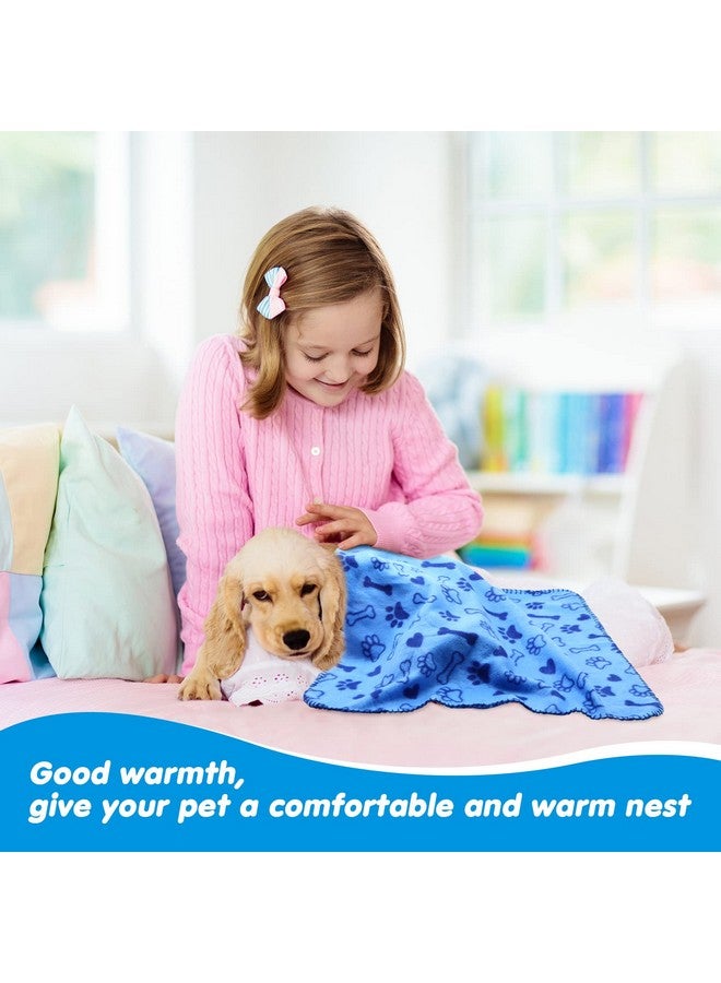 28 Pieces Puppy Blanket Soft Fleece Pet Blanket Small Fleece Blanket For Dogs Cats Puppy Kitten Pets, Warm Paw Print Blanket Sleep Mat Bed Covers, 28 Styles (23.6 X 27.6 Inch)