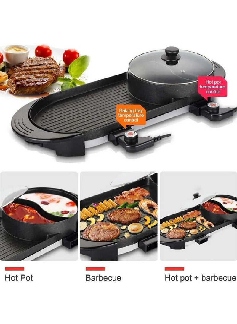 Multi-Function Electric Barbecue Oven Grilled Pan with 5 Temperature Adjustment