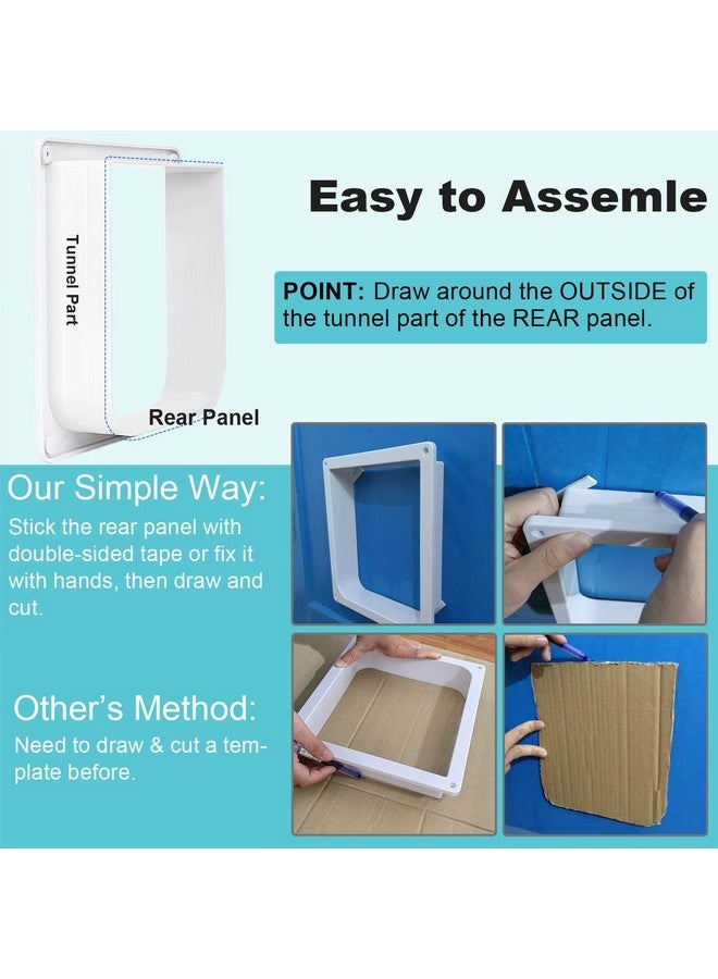 Cat Door, Safety Pet Door With 4 Way Lock, Weatherproof & Easy Installation Cat Flap Door For Interior Exterior Door, Window, Wall(Medium, 5.9In X 6.1In Flap)
