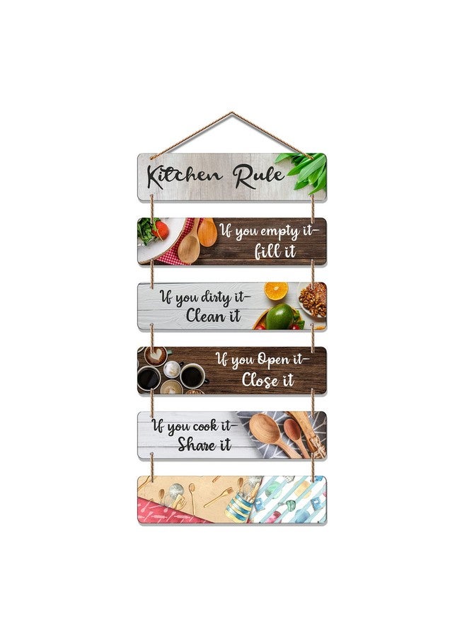 Decorative Wall Hanging Decoration Item For Kitchen | Bedroom| Kitchen Quotes Items | Wall Art For Hall | Mdf Wall Hanger, Set Of 6(Wh_3265N),Engineered Wood