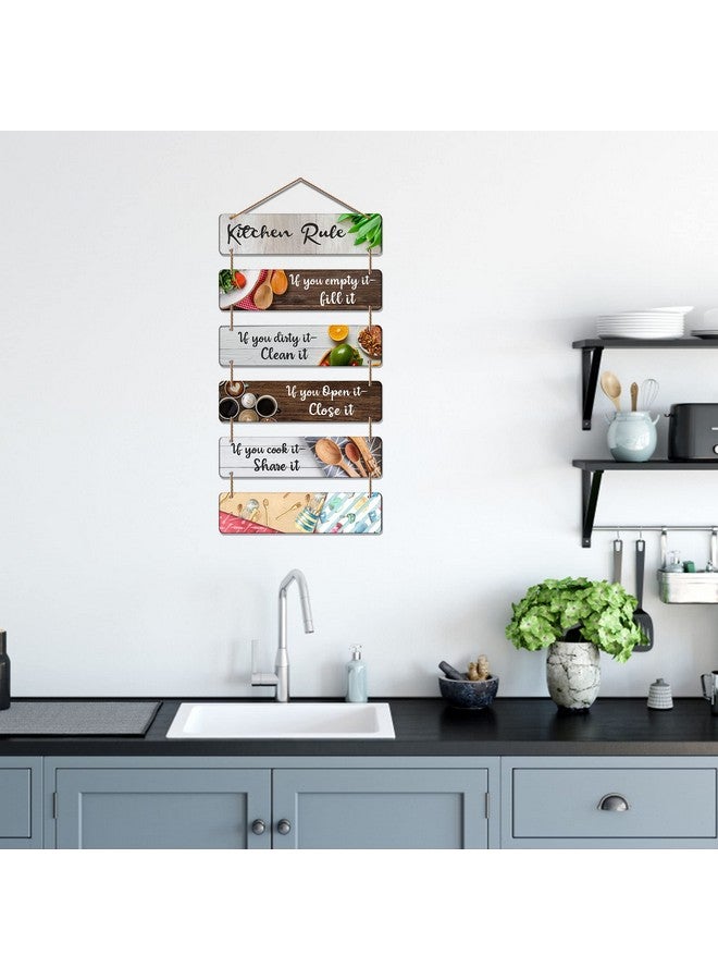 Decorative Wall Hanging Decoration Item For Kitchen | Bedroom| Kitchen Quotes Items | Wall Art For Hall | Mdf Wall Hanger, Set Of 6(Wh_3265N),Engineered Wood