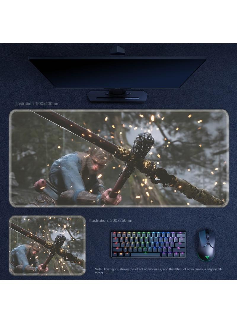 Black Myth Wukong PS5 Gaming Mouse Pad, Keyboard Pad, Waterproof with Non-Slip Rubber Base