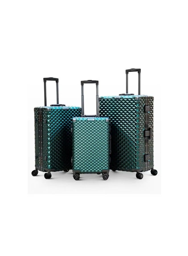 3 Pieces Aluminium Hardside 360 degree Spinner Wheels Trolley Luggage Set with TSA Lock 20/24/28 Inch