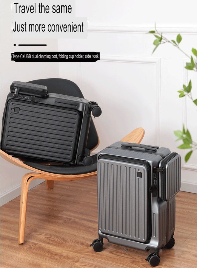 Premium Expandable Aluminum Frame & PC Suitcase With USB charging port and C type, 20 inch