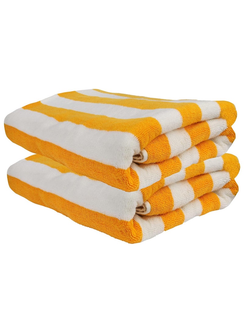 Striped Oversized Beach Towels 2 Pack – 90x180 cm, 100% Cotton, Quick-Dry & Extra Large