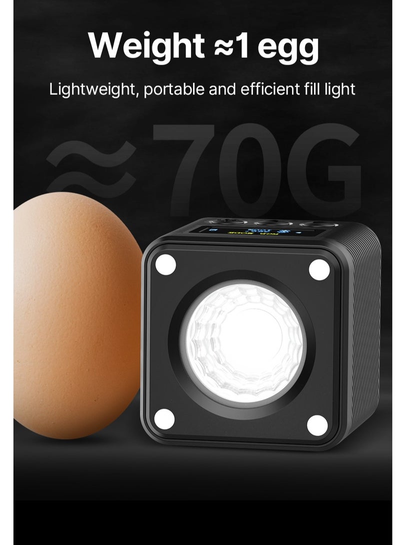 Ulanzi L2 RGB Mini COB Video Camera, Light Dimmable, 360° Full-Color Light, with Diffuser Honeycomb Photography, for DSLR Camera