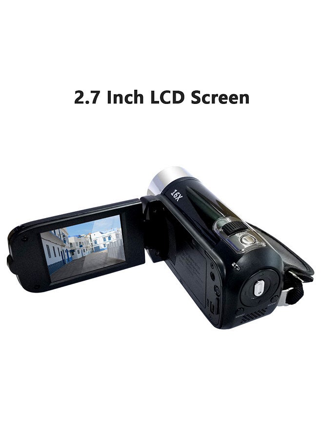 Portable 1080P High Definition Digital Video Camera DV Camcorder 16MP 2.7 Inch LCD Screen 16X Digital Zoom Built-in Battery