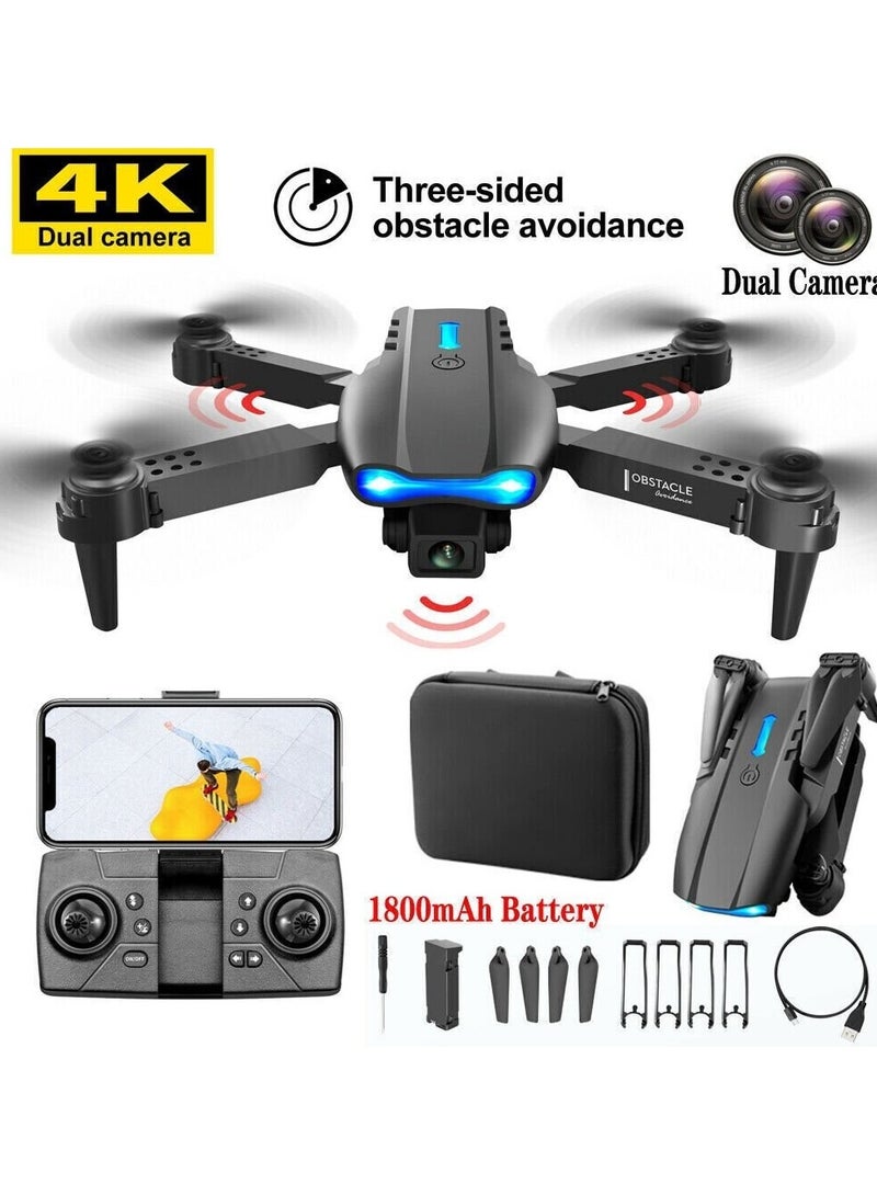 E99 Pro Drone With HD Camera, WiFi FPV HD Dual Foldable RC Quadcopter Altitude H