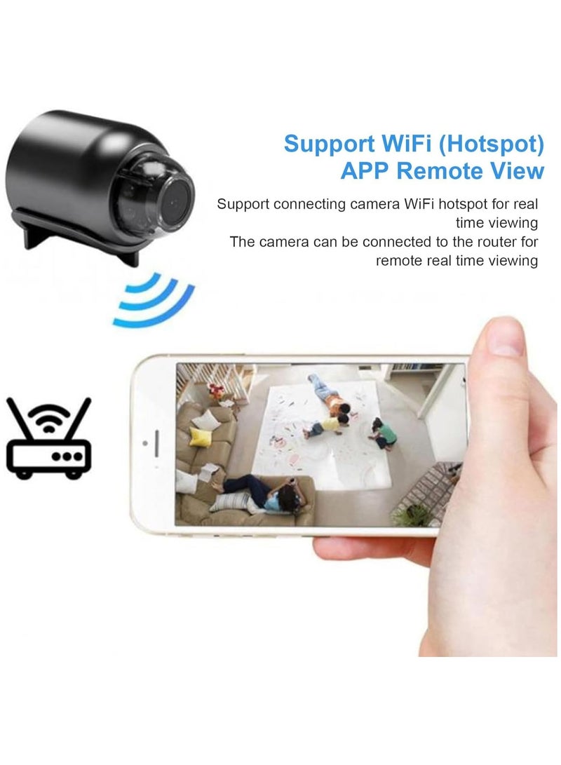 HD Mini WiFi Camera, Night Vision, Motion Detection, Wide Angle - Remote Viewing Wireless Home Security Surveillance