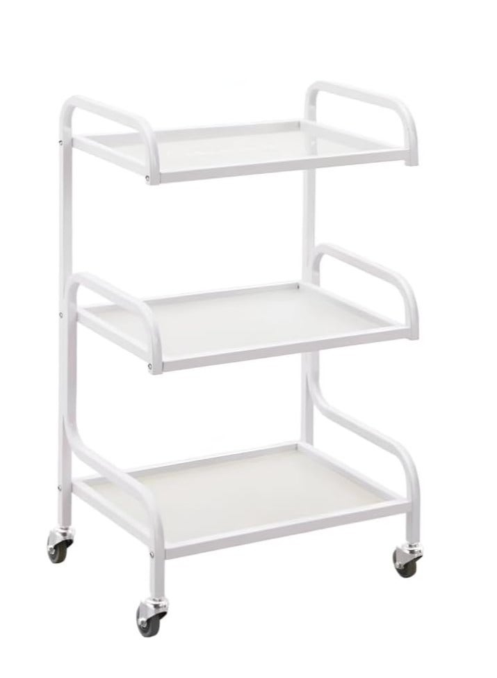 Globalstar Professional Glass Salon Trolley – 3 Shelves for Efficient Salon Storage