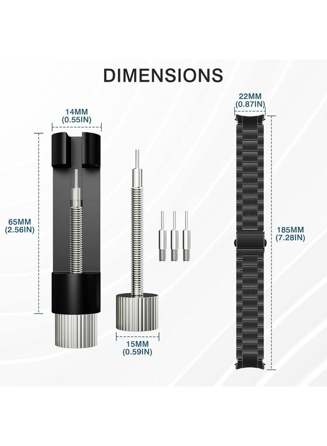 Black Stainless Steel Metal Band for Samsung Galaxy Watch – No-Gap Design for 7FE, 6, 5, 4 (40mm, 44mm), 5 Pro (45mm), 6 Classic (43mm, 47mm), and 4 Classic (42mm, 46mm)