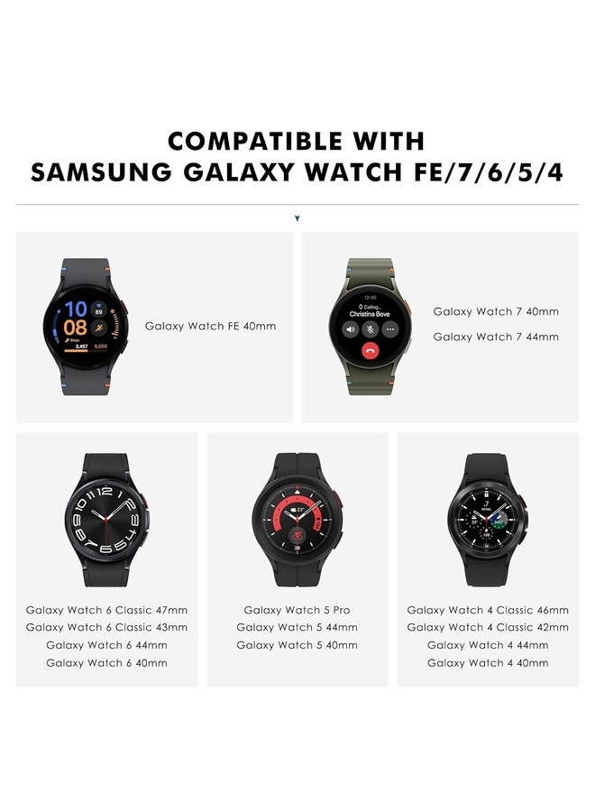Black Stainless Steel Metal Band for Samsung Galaxy Watch – No-Gap Design for 7FE, 6, 5, 4 (40mm, 44mm), 5 Pro (45mm), 6 Classic (43mm, 47mm), and 4 Classic (42mm, 46mm)