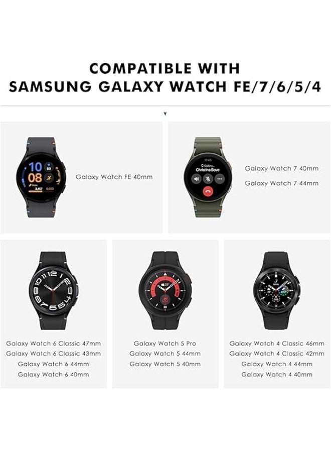 Silver Stainless Steel Metal Band for Samsung Galaxy Watch 7FE/6/5/4 (40mm/44mm) & Galaxy Watch 5 Pro (45mm), Galaxy Watch 6 Classic (43mm/47mm), Galaxy Watch 4 Classic (42mm/46mm) – Seamless No Gap Design