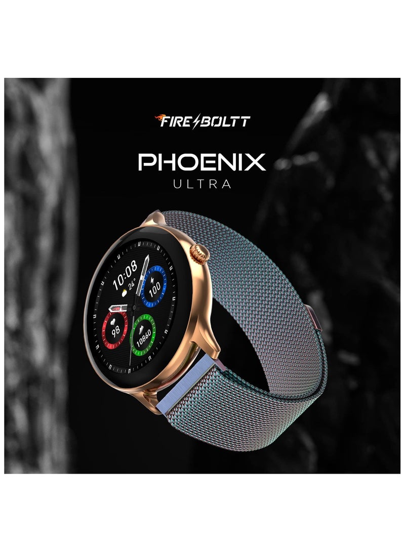 Fire-Boltt Phoenix Ultra Luxury Stainless Steel, Bluetooth Calling Smartwatch, AI Voice Assistant, Metal Body with 120+ Sports Modes, SpO2, Heart Rate Monitoring (Multicolor)