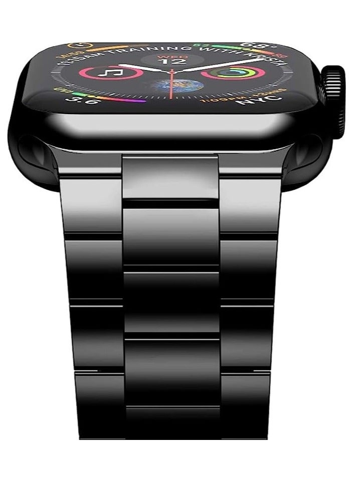 Modio MW30 Series 9 Smart Watch With 2.2 Inch Full Screen Display 7 Pair Straps and Wireless Charger Designed For Ladies and Gents Black