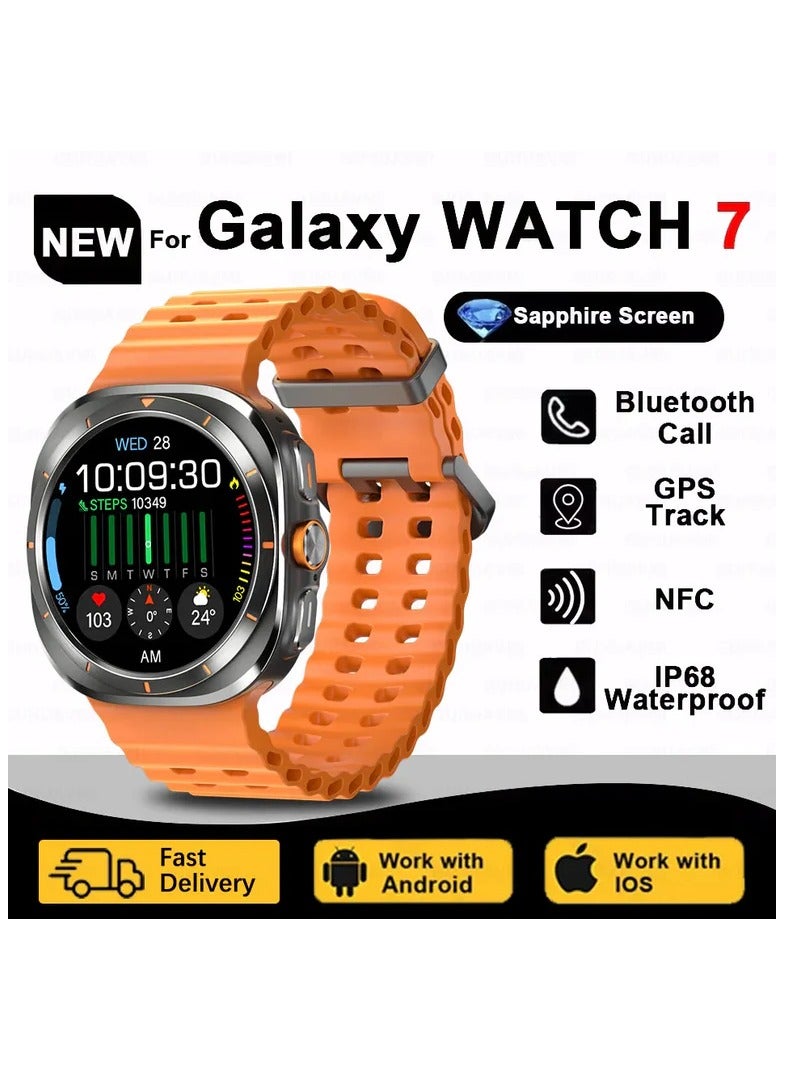 For Samsung Galaxy Watch 7 Ultra New GPS Track Smart Watch Men AMOLED Always Display Clock BT Talk NFC Sport Smartwatches Women