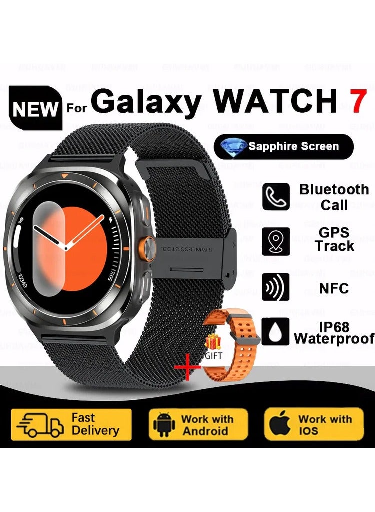 For Samsung Galaxy Watch 7 Ultra New GPS Track Smart Watch Men AMOLED Always Display Clock BT Talk NFC Sport Smartwatches Women