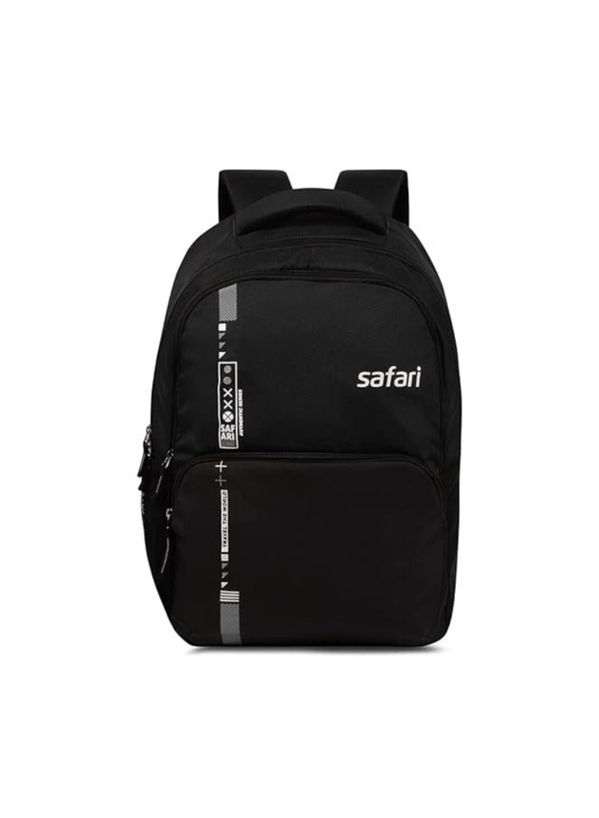 Safari Quill Large Laptop Backpack 26 Ltrs Water Resistant Fabric - Black