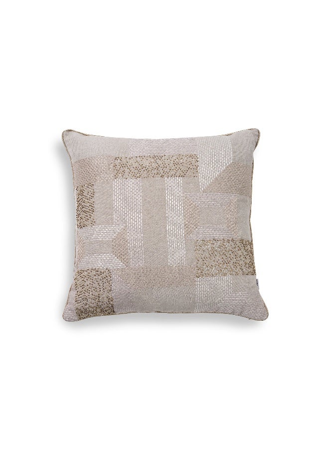 Trystan Square Embroidered Filled Cushion 50X50Cm - Gold