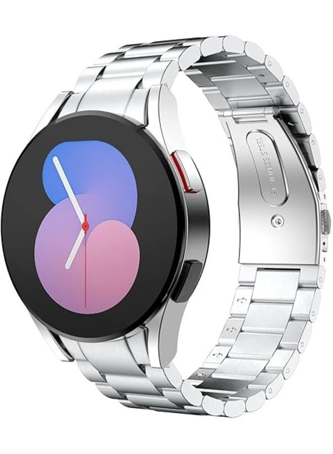Premium Silver Stainless Steel Metal Band for Samsung Galaxy Watch 7FE/6/5/4 & 5 Pro - No Gap Design