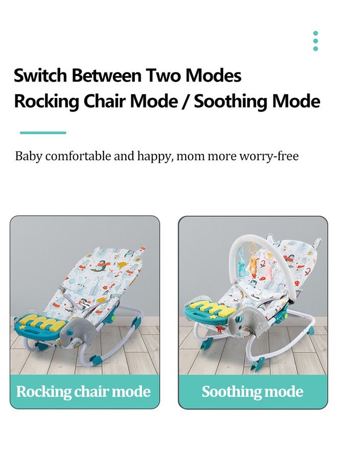 Baby Rocking Chair Baby Bouncer Portable Seat with Music Box Baby Swings for Newborn 0-12 Months