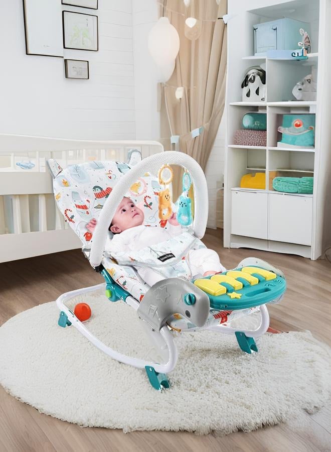 Baby Rocking Chair Baby Bouncer Portable Seat with Music Box Baby Swings for Newborn 0-12 Months