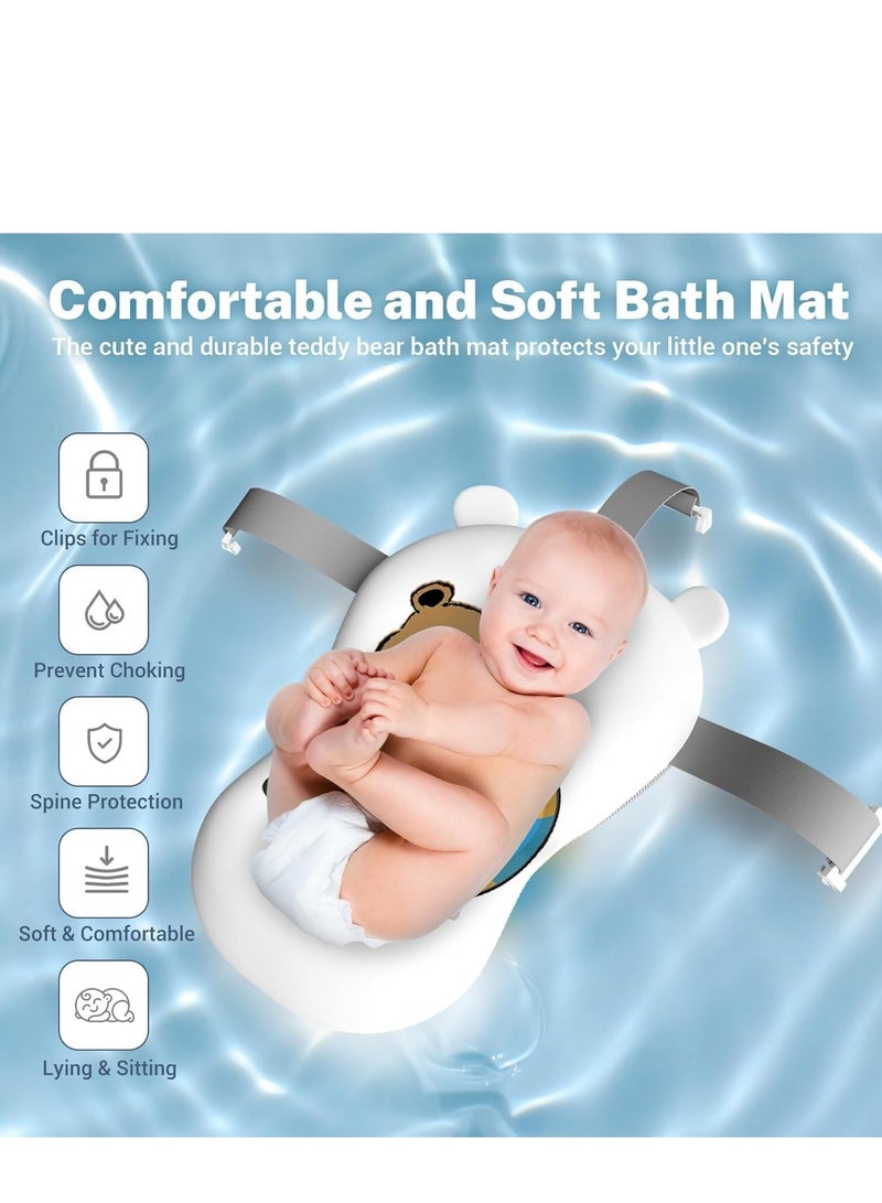 Foldable Baby Bathtub with Temperature Sensing,Collapsible Bath Tub,Portable Safe Shower Basin with Cushion Pad Water Plug Non-Slip Support Leg for Newborn,Toddler,Infant