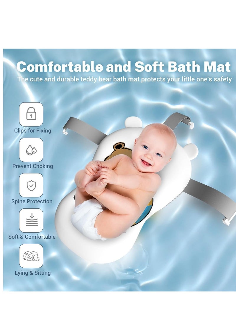 Baby Bathtub,Baby Bath Tub with Soft Cushion & Thermometer,Baby Bathtub Newborn to Toddler 0-36 Months,Portable Travel Baby Tub