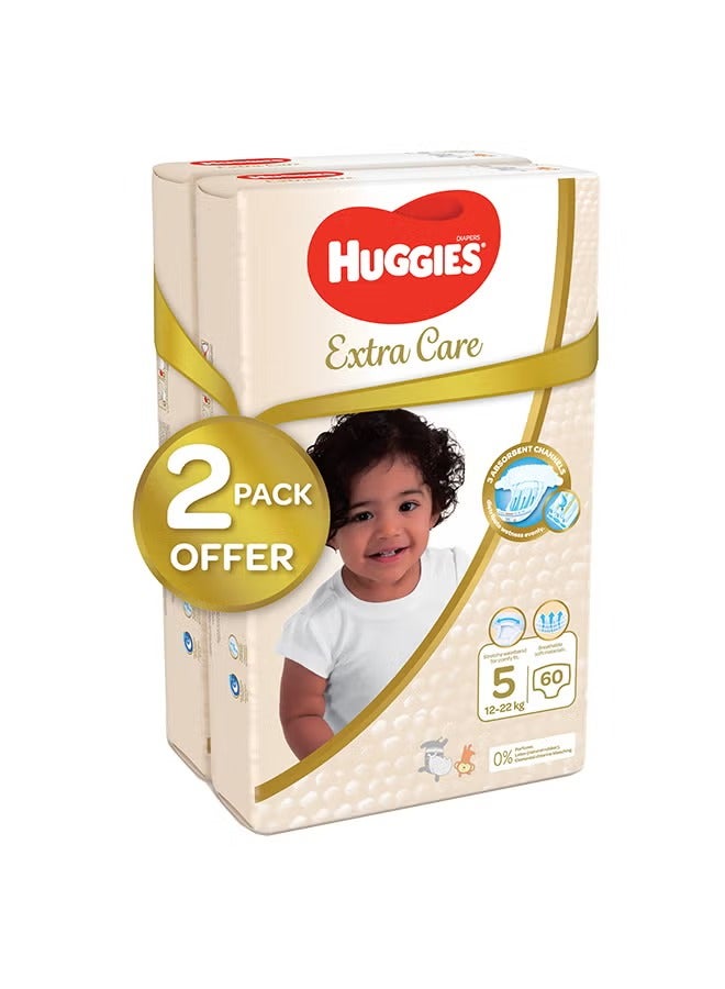 Extra Care, Size 5, 12 -22 kg, Twin Jumbo Pack, 120 Diapers