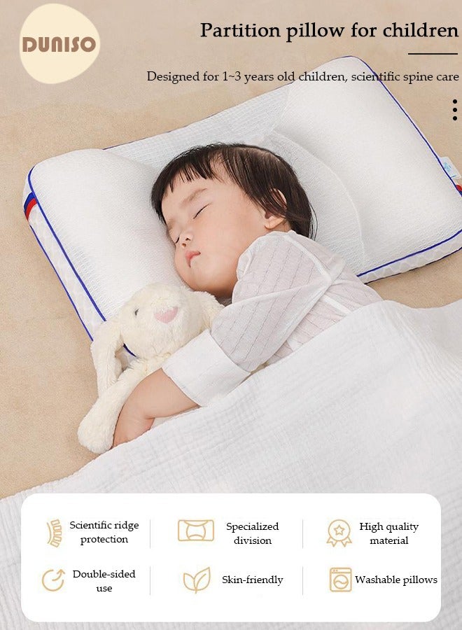 1 pack Kids Sleeping Pillow, Super Comfort Neck Head Pillow for Kids, Contour Support Pillows for Bed Sleeping, Soft and Breathable Pillow for Side Back Stomach Sleeper