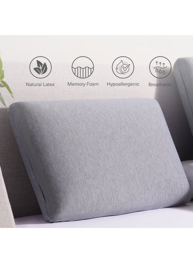 Embrace Twin Pack Memory Foam Pillow 36X56X12Cm - Grey