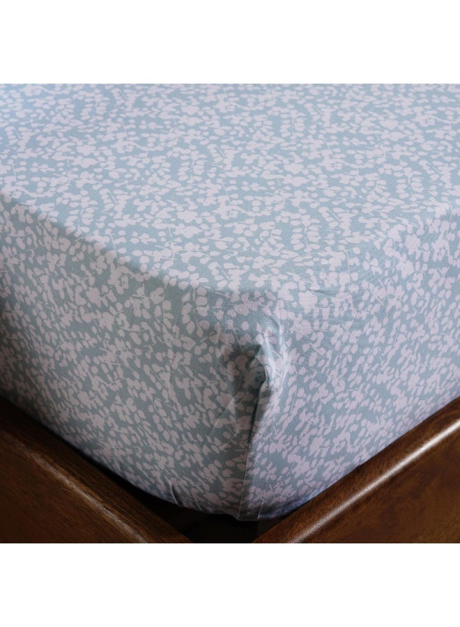 Mere Floral Fitted Sheet 160X200+33Cm - Blue